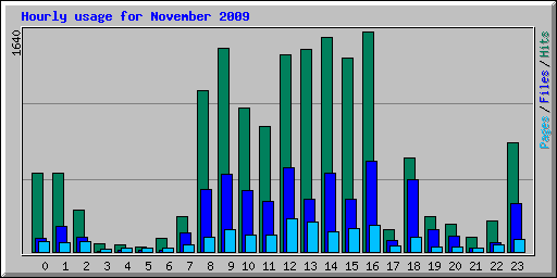 Hourly usage for November 2009